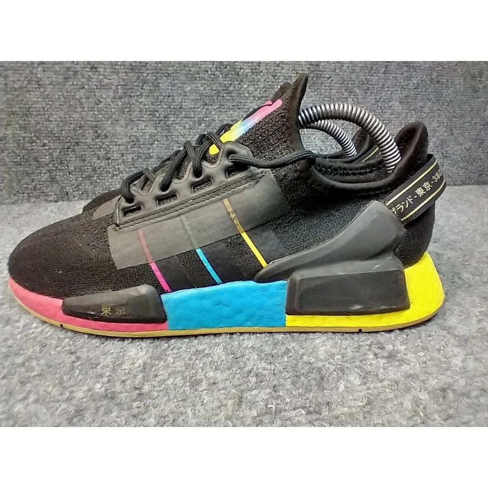 Adidas NMD R1 V2 Tokyo Nights Black Sneakers Adult Men's Size 7‎ Multi EUC